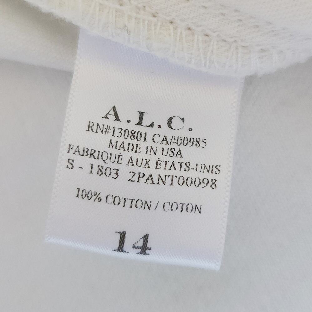 A.L.C. Montag cropped wide straight leg twill jeans in almost white Size 14 NEW - Picture 9 of 11